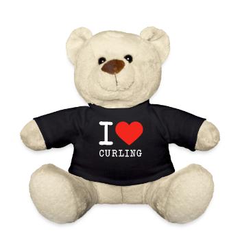 I love curling curling ice winter sports - Teddy Bear - black - Front