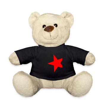 red star turned on the edge - socialism soviet - Teddy Bear - black - Front