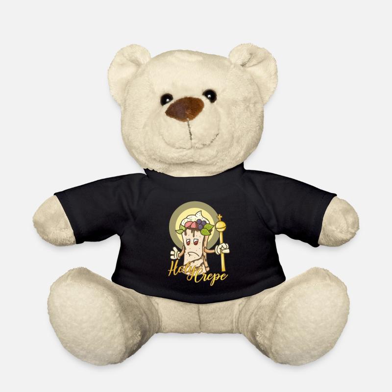 Holy Crepe Crap Pun Pancake Holy Crepe - Teddy Bear - black