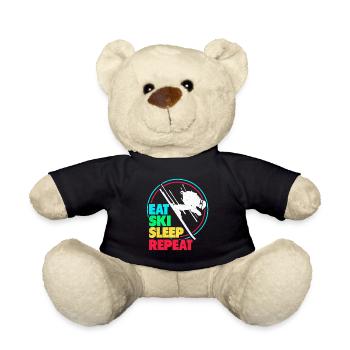Skiing Skiing Skiing Skiing Skiing - Teddy Bear - black - Front