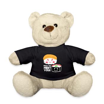 Sushi Go Rice Japan Tokyo Miso Nigiri Maki Udon - Teddy Bear - black - Front