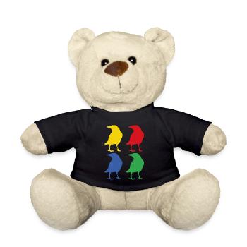 Crow animal raven - Teddy Bear - black - Front