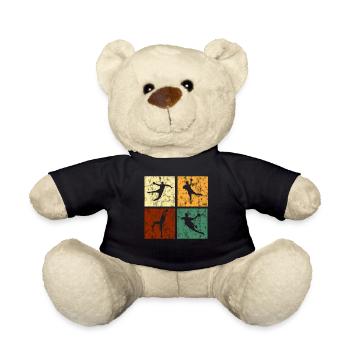 Handball Retro Quadrate für Männer Grunge - Teddy - Schwarz - Vorne