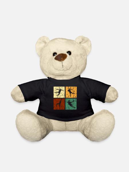 Carrés rétro de handball pour hommes grunge - Nounours - noir