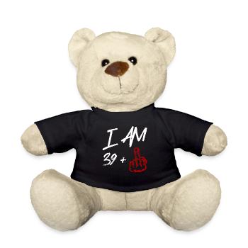 I Am 39 + Mittelfinger - Teddy - Schwarz - Vorne