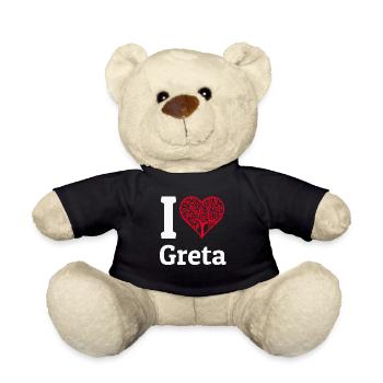 I Love Greta Tshirt Environmental Protection Environmental Protection - Teddy Bear - black - Front