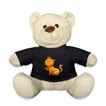 Einhorn Katze Lustige Süße Liebhaber Geschenk - Teddy - Schwarz - Vorne