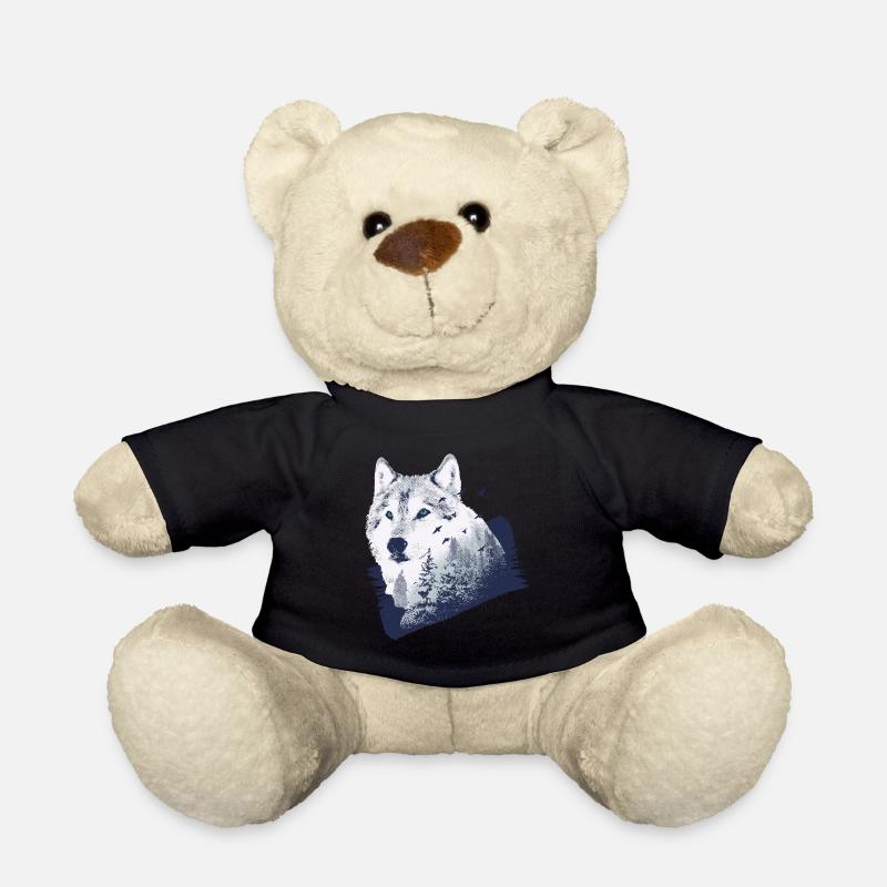 Wolf Tierschutz Waldtier Wolfsrudel Wald Geschenk - Teddy - Schwarz