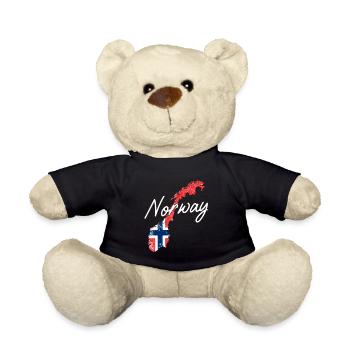 Norway Flag Country Norwegian Gift Nation - Teddy Bear - black - Front
