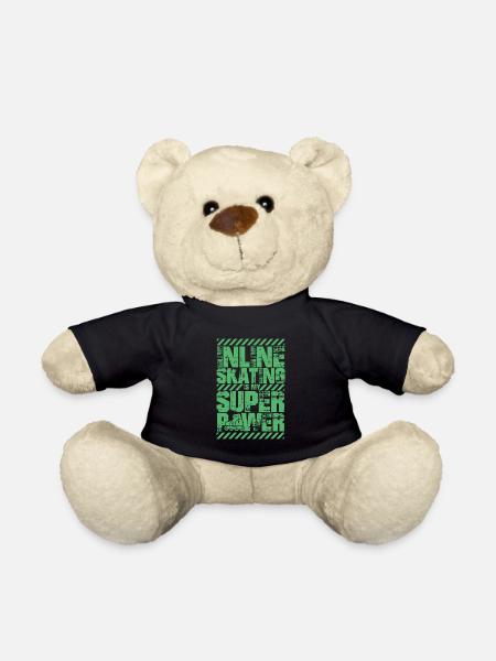 Sk8 Inline Skate Inline Skating Roller Skates Inliner - Teddy Bear - black