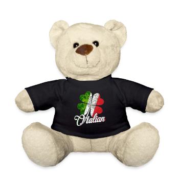 Italian O talian Tee Shirt Funny St Patricks Day - Teddy Bear - black - Front
