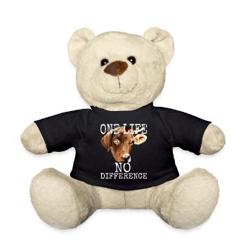 One Life No Difference Vegan Vegetan Tierschutz - Nounours - noir - Devant