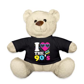 J'aime les années 90 - costume rétro des années 90 - Nounours - noir - Devant