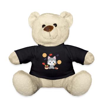 Husky - Husky T-Shirt - Husky - Snacking - Teddy Bear - black - Front