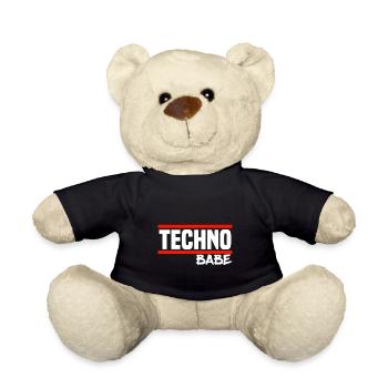 Techno Techno Babe Rave Raver Techno Festival - Teddy - Schwarz - Vorne