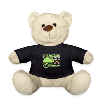 Chameleon Rainbow Confuses Bright Colors - Teddy Bear - black - Front