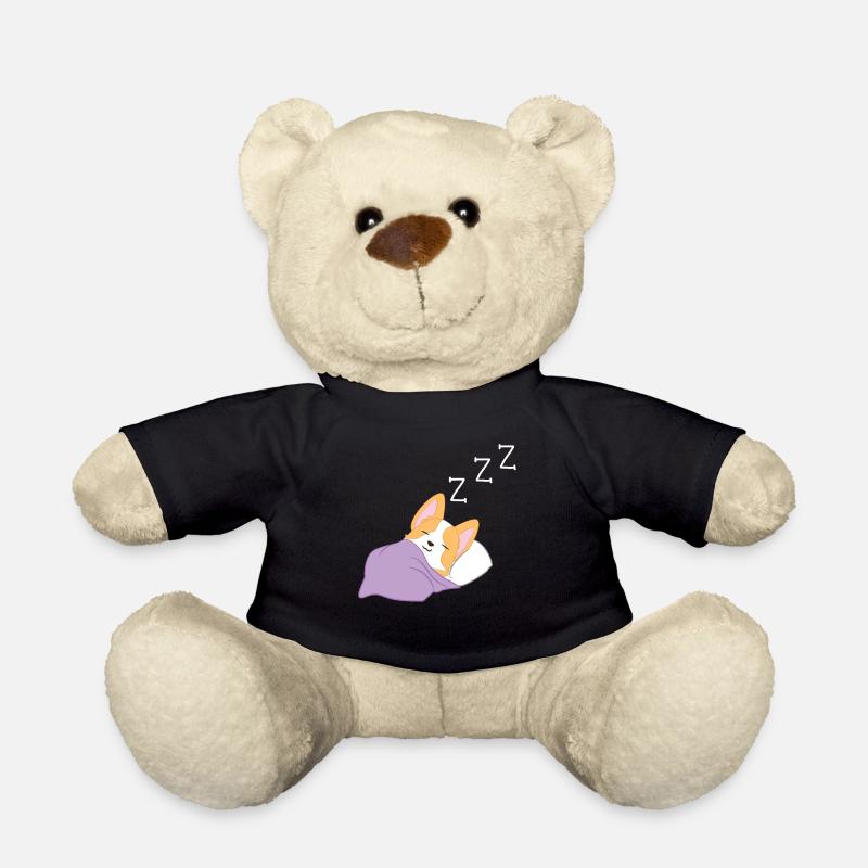 Corgi - Corgi T-Shirt - Schlafen - Morgenmuffel - Teddy - Schwarz