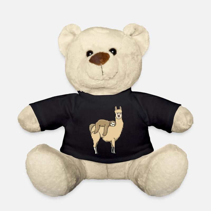 Faultier reitet auf Lama - Teddy - Schwarz