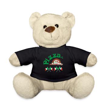 Pizza Pizza Maker Pizza Box Funny Gift - Teddy Bear - black - Front