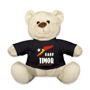 Map of East Timor with dynamic lettering - Teddy Bear - black - Front