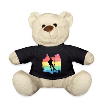 Rollerskates Inline Skates Rollerblades T Shirt - Teddy Bear - black - Front