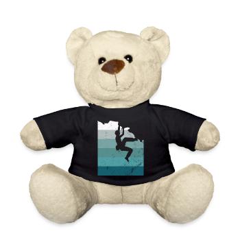 Climber Climbing Bouldering Free Speed Gift - Teddy Bear - black - Front