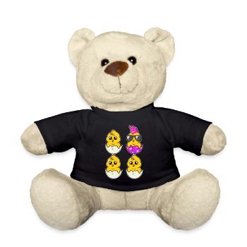 Punk Küken Huhn Hühnchen Punker Baby Individuum - Teddy - Schwarz - Vorne