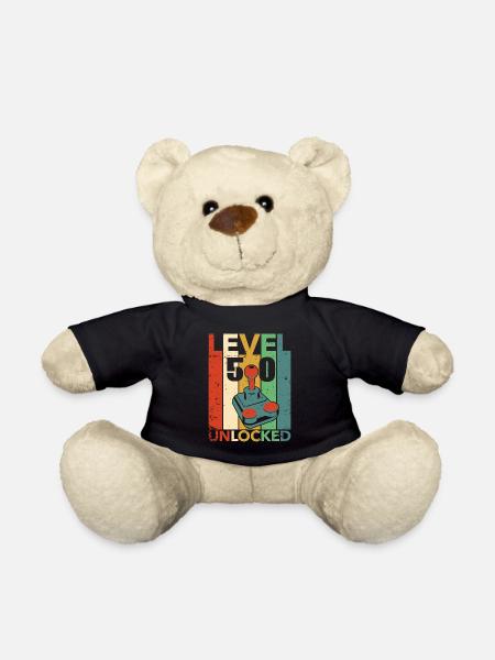 Level 50 Unlocked Gamer cadeau d’anniversaire - Nounours - noir