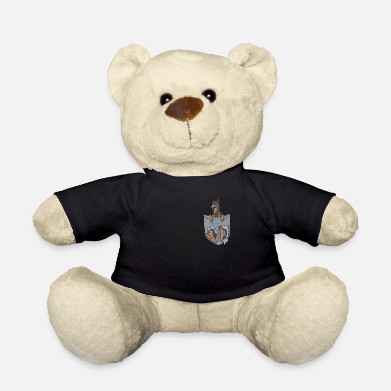 Dobermann in Brusttasche Hundeliebhaber Geschenk - Teddy - Schwarz