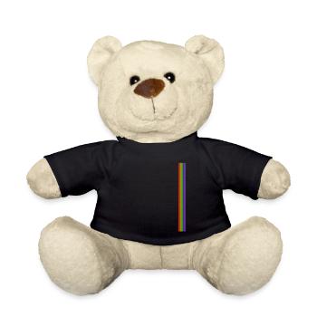 Regenbogen Streifen | Gay Pride, Homosexuell, LGBT - Teddy - Schwarz - Vorne