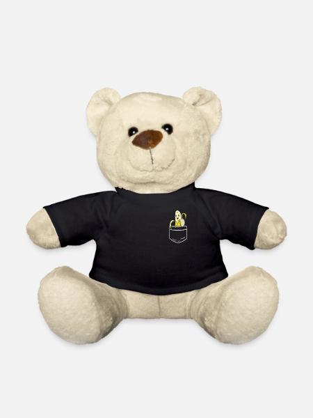 Banane Bananen Obst Tasche Pocket Lustig Geschenk - Teddy - Schwarz