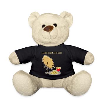Fries potato fries secret gift - Teddy Bear - black - Front