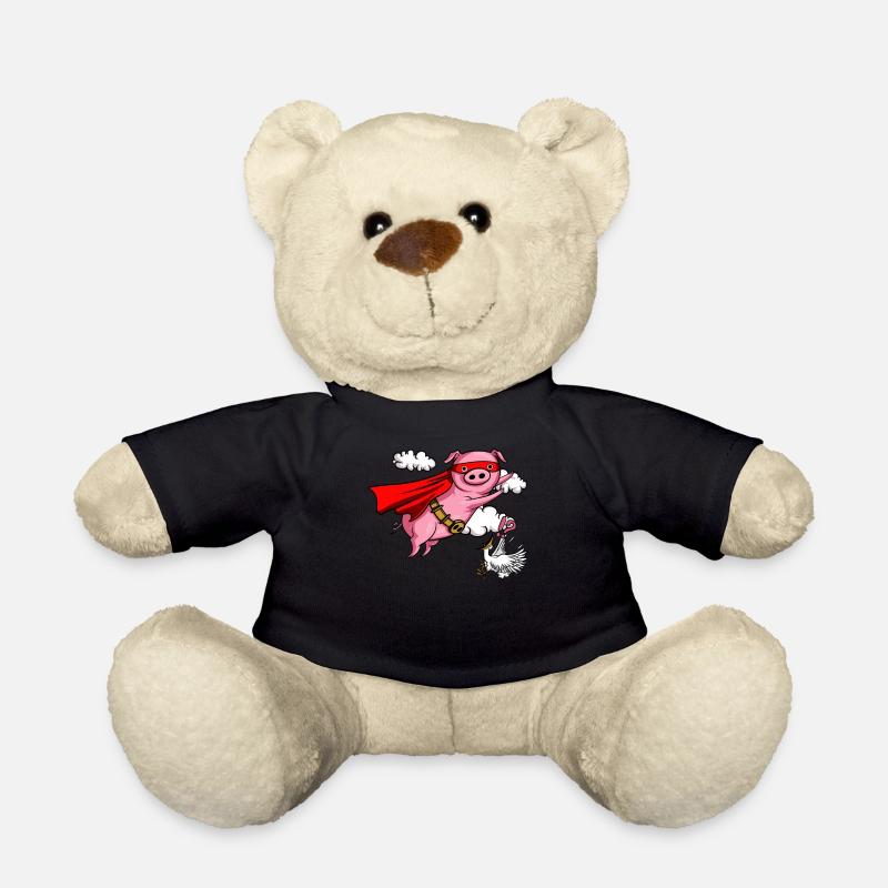 Fliegen-Schwein-lustiges Vieh - Teddy - Schwarz