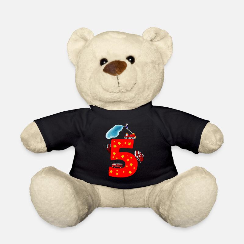 5. Geburtstag 5 Jahre Feuerwehr Auto Geschenk - Teddy - Schwarz