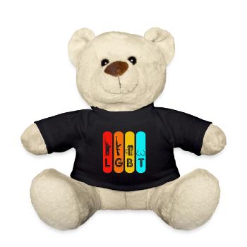 LGBT Lesbisch Schwul Gay Regenbogen Homo Trans - Teddy - Schwarz - Vorne