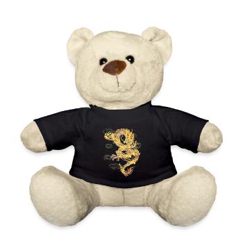 Chinese Dragon Symbol of Power and Strength - Teddy Bear - black - Front