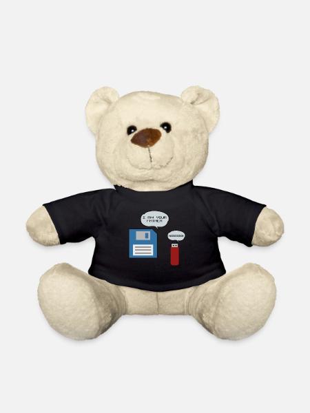 Diskette USB-Stick Floppy Disk Computer Nerd - Teddy - Schwarz