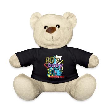 80s Baby 90 Made Me 80s Baby 90s pop - Teddy Bear - black - Front