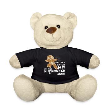 Funny Parody Gingerbread Ninjabread Ninja Gift - Teddy Bear - black - Front