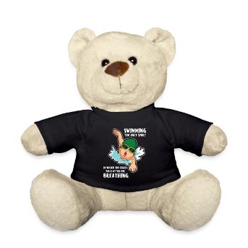 Lustige Schwimmen Sprüche Schwimmer Kraulen Wasser - Teddy - Schwarz - Vorne