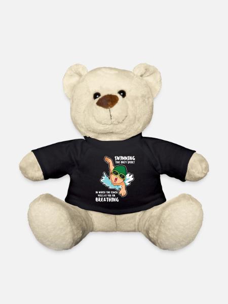 Funny swimming sayings swimmer crawling water - Teddy Bear - black