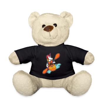 Canoe kayak unicorn gift canoeist sayings - Teddy Bear - black - Front