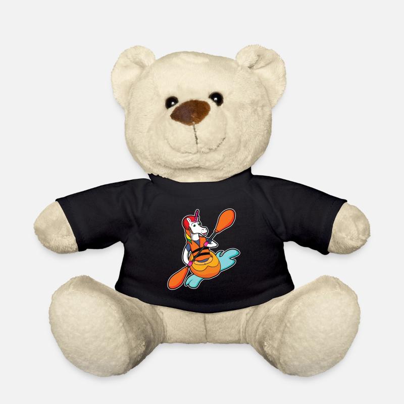 Kanu Kajak Einhorn Geschenk Kanufahrer Sprüche - Teddy - Schwarz