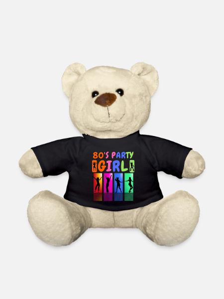 80er Jahre Party Girl - Teddy - Schwarz