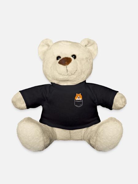 Pomeranian Zwergspitz Hund Hunde Tasche Pocket - Teddy - Schwarz