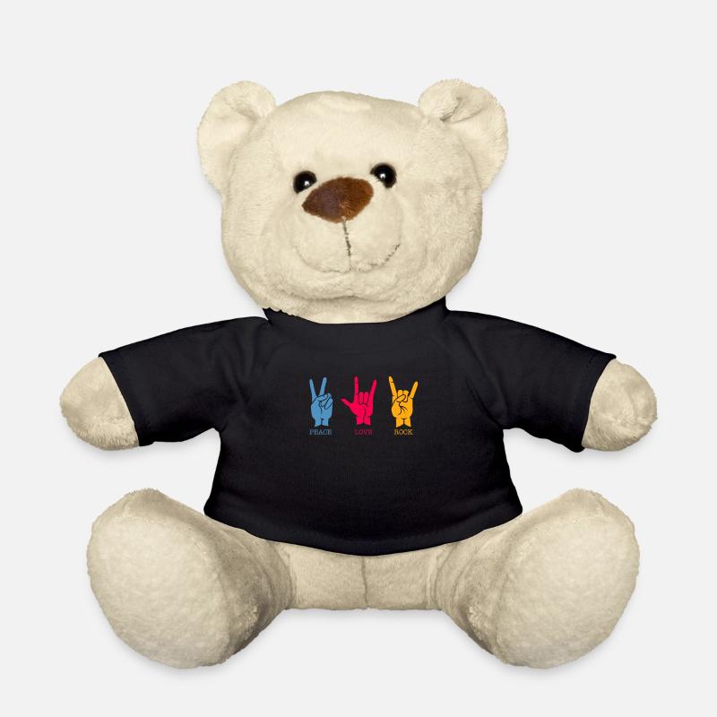 80er Peace Love Rock - Teddy - Schwarz