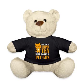 Tee trinken Lesen Sie Bücher Haustiere Katzen - Teddy - Schwarz - Vorne