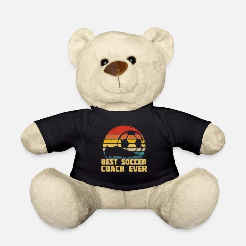 Bester Fussballtrainer Retro Fussball Geschenk - Teddy - Schwarz