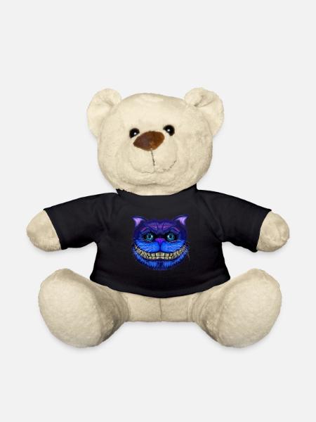 Katzengesicht Grinsende Katze Wunderland Geschenk - Teddy - Schwarz