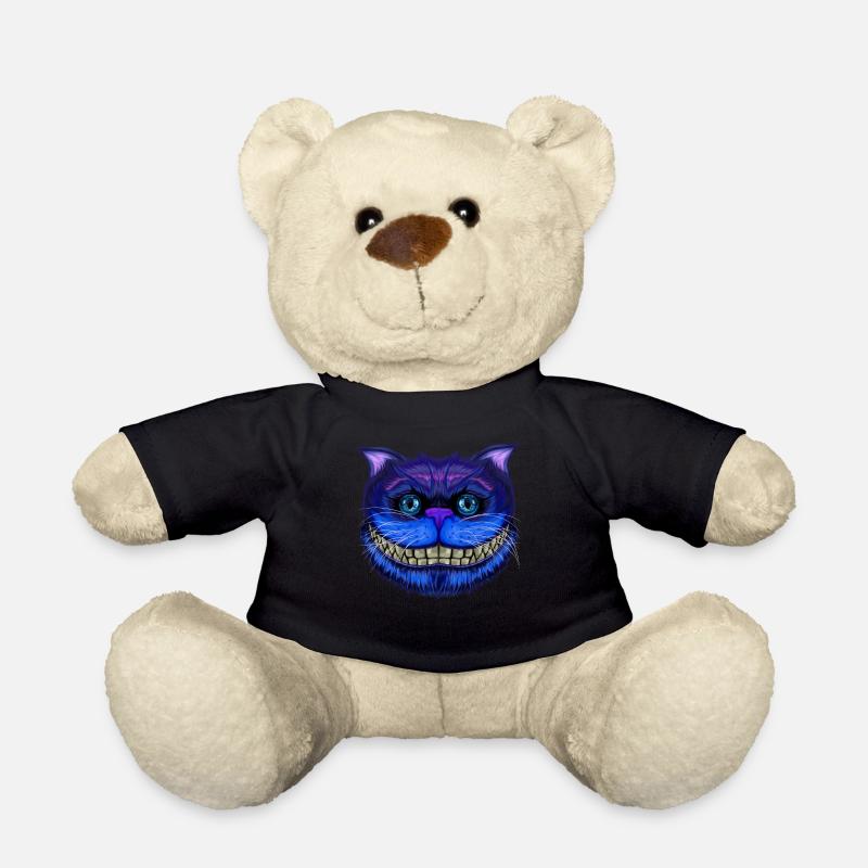 Katzengesicht Grinsende Katze Wunderland Geschenk - Teddy - Schwarz